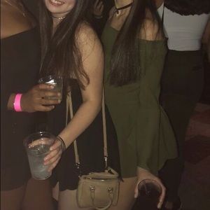 Army green off the shoulders romper